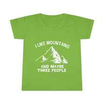 Personalized Toddler T-Shirt: &quot;I Like Mountains...&quot; White Outline Graphic - $16.48