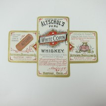 Antique Whiskey Bottle Label Altschul Distilling Co. Dayton Ohio White C... - $59.99