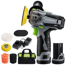 WORKPRO 12V Cordless Polisher, 3" Mini Car Detailing Buffer & Sander Machine Kit - £107.01 GBP