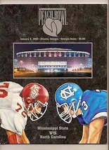 1992 Peach Bowl Game Program Mississippi State North Carolina - $80.84