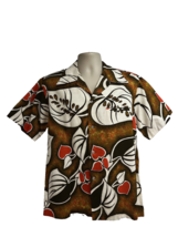 Kai Nani Vintage 70s Floral Hawaiian Cotton Lawn Button Front Shirt Pocket Large - £47.47 GBP