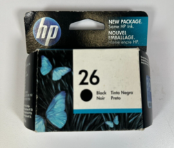 Genuine HP Inkjet 26 Black Ink Print Printer Cartridge Sealed - $12.50