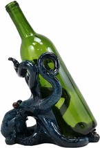 Nautical Deep Sea Blue Octopus Wine Holder 8&quot;L Cephalopod Giant Kraken Figurine - £32.94 GBP