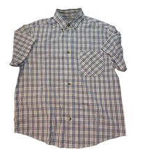 CE Schmidt Workwear Mens Plaid Short Sleeve Button Down Shirt, Size Large - £11.00 GBP