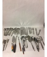 Vintage lot of Stainless steel silverware Misc designs forks spoons knifes - £15.58 GBP