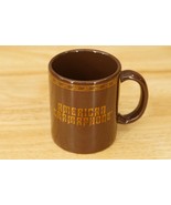 Advertising American Gramaphone 12OZ Coffee Cup Brown &amp; Gold Eagle Head USA - £9.91 GBP