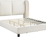 Furniture of America Shane Modern Boucle Fabric Queen Platform Bed with ... - $1,466.99