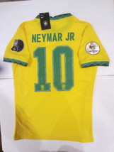 Neymar Jr #10 Brazil Copa America Match Slim Yellow Home Soccer Jersey 2020-2021 - £95.92 GBP