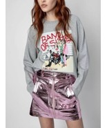 Zadig &amp; Voltaire John Cuir Metal Skirt Leather Candy Pink Barbie $698, S... - $236.94 CAD