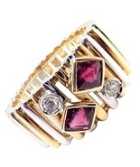 Rare! Authentic Van Cleef &amp; Arpels 18k Yellow + White Gold Diamond Ruby ... - $141,360.28 MXN