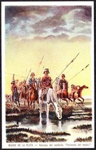 Native American Indian Warriors - Antique Argentina Postcard - £12.58 GBP