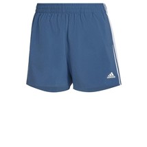 Adidas Aeroready Women&#39;s Altered Blue White Stripe Designed 2 Move Shorts LARGE - £14.34 GBP