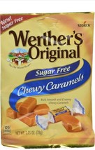 Werthers Original Sugar Free Chewy Caramels Candy LOT OF 2 BAGS - £11.12 GBP