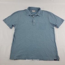 Faherty Brand Polo Shirt Mens Large Blue Green Striped Cotton - $17.32