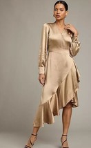 Kaleidoscope Wrap Midi Dress In Champagne Plus Uk 16 (fm141-4) - £24.26 GBP