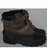 Boys 4 Rugged Outback Brown/Black Faux Leather Rubber w/Straps Winter Boots - $25.75 CAD