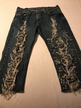 American Eagle Men&#39;s Crop Destroyed Ripped Cut Off Size 32 x 20 - $23.76