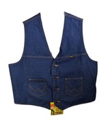 Wrangler Cowboy Cut Denim Vest Mens Size 2XL XXL Jean Trucker Sleeveless - $54.42