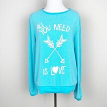 Wildfox All You Need Is Love Arrows Blue Sweatshirt Size Small - €16,04 EUR