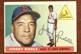 Vintage Baseball Card Topps 1955 Johnny Riddle Coach St Louis Cardinals #98 - £7.60 GBP