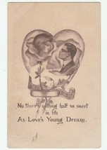 Vintage Postcard Dreamy Couple Love&#39;s Young Dream 1911 Love Romance - £6.20 GBP