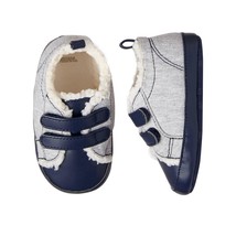 NWT Gymboree Forest Fox Baby Boys Blue Gray Sherpa Crib Shoes 2 3 4 - £4.30 GBP