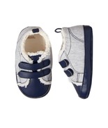 NWT Gymboree Forest Fox Baby Boys Blue Gray Sherpa Crib Shoes 2 3 4 - £4.31 GBP