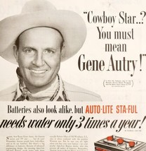 1953 Auto Lite Bettery Gene Autry Sta Ful Advertisement Automobilia HM2B - $39.99