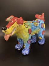 Dottie Dracos Ganz Ceramic Dog Bank Figurine Whimsical Colorful Unique 1... - £23.44 GBP