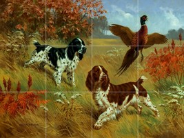 Cocker Spaniel Bird Hunting Dog Pheasant Ceramic Tile Mural Backsplash Medallion - £46.97 GBP+