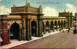 Vtg Cartolina 1911 Union Station Columbus Ohio - £8.78 GBP