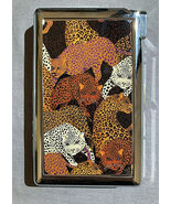 Leopard Art Print Cigarette Case with lighter ID Holder Wallet  - $20.74
