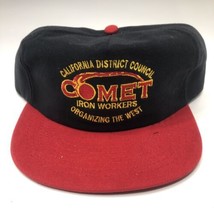 Vintage 1990s California District Council Comet Iron Workers Trucker Hat Snap - £22.41 GBP