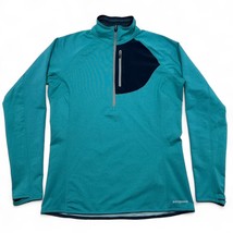 Patagonia Womens Small 1/2 Zip Pullover Teal Long Sleeve Stretch Hike Mi... - £18.77 GBP