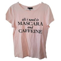 Buffalo Medium Graphic Tee Shirt All I Need Is Mascara Caffeine Glitter ... - $15.51