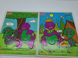 Vintage 1993 Barney Baby Bop Cardboard MDF Puzzles Playskool Made in USA - £11.68 GBP