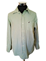 Urban Pipeline Shirt Men&#39;s Size Medium Green Stripes Button Front Long S... - $15.84
