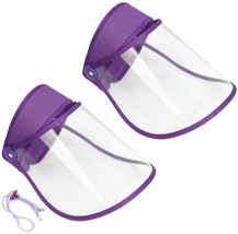 Adjustable Face Shield with Headband Clear Visor Purple Adjustable Visor 2 Pack - £11.77 GBP