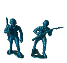 MPC Army Men Toy Soldier plastic military figure lot WW2 marx WWII Blue hole us2 - £11.59 GBP