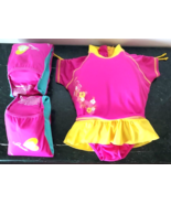 Speedo Kids UV Floatation Suit Girls S/M Pink Yellow Life Jacket Swimsuit 2T 3T - $19.79