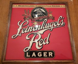 Leinenkugel&#39;s Red Lager Glass Foil/mirror 27inx27in framed sign - £68.52 GBP