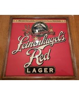 Leinenkugel&#39;s Red Lager Glass Foil/mirror 27inx27in framed sign - £68.52 GBP