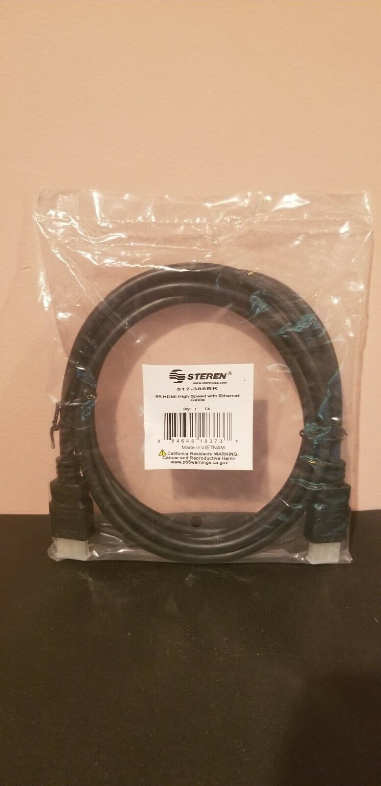 Steren 517-386BK 6' HDMI High Speed with Ethernet Cable - $7.87