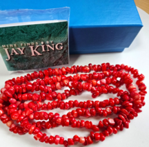 Jay King Red Coral infinity Necklace 38” long - £49.71 GBP