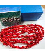 Jay King Red Coral infinity Necklace 38” long - $64.35