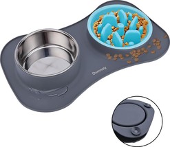 Dxmnoly Slow feeders, Dog Bowl 3-in-1 Stainless Steel Dog to - £21.60 GBP