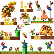 Super Mario Brothers Wall Decals Build a Scene Wall Stickers Peel and Stick Vide - £22.90 GBP