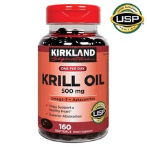 Krill Oil 100% Antarctic Omega 3 Three Supplements 500MG 160 Softgels ~1 Per Day - £31.89 GBP