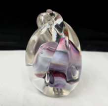 Rollin Karg Dichroic Art Glass Paperweight Twisted Sculpture Design Sign... - $94.99