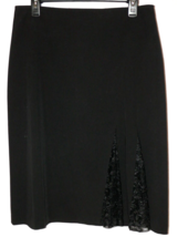 Apostrophe Essentials Black Lace Pleat Pencil Skirt Size 12 - $19.79